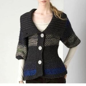 Free People 40% Wool Blend Knit Cowl Neck Cardigan Small